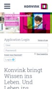 How konvink.ch looks like on a mobile device such as an iPhone.