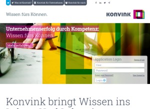 How konvink.ch looks like on a tablet such as an iPad.