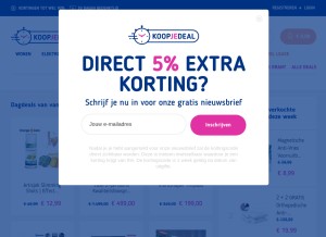 How koopjedeal.nl looks like on a tablet such as an iPad.