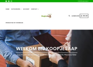 How koopjesaap.nl looks like on a tablet such as an iPad.