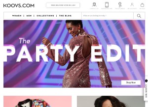 How koovs.com looks like on a tablet such as an iPad.