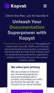 How kopyst.com looks like on a mobile device such as an iPhone.