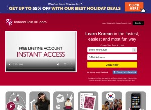 How koreanclass101.com looks like on a tablet such as an iPad.