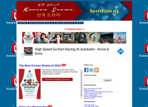 How koreandrama.org looks like on a tablet such as an iPad.