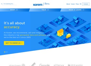 How korem.com looks like on a tablet such as an iPad.
