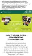 How kornferry.com looks like on a mobile device such as an iPhone.