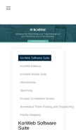 How korweb.com looks like on a mobile device such as an iPhone.