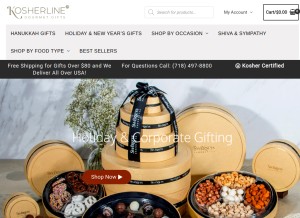 How kosherline.com looks like on a tablet such as an iPad.