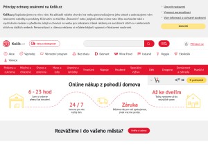 How kosik.cz looks like on a tablet such as an iPad.