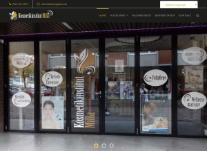 How kosmetikinstitut-milla.de looks like on a tablet such as an iPad.