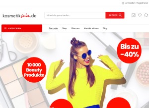 How kosmetiksale.de looks like on a tablet such as an iPad.