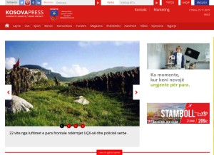 How kosovapress.com looks like on a tablet such as an iPad.
