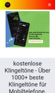 How kostenloseklingeltone.de looks like on a mobile device such as an iPhone.
