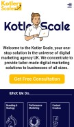 How kotlerscale.com looks like on a mobile device such as an iPhone.