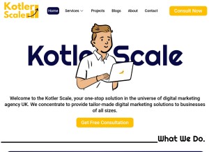 How kotlerscale.com looks like on a tablet such as an iPad.