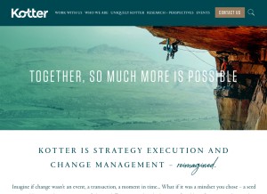 How kotterinc.com looks like on a tablet such as an iPad.