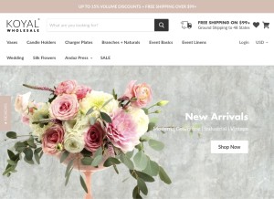 How koyalwholesale.com looks like on a tablet such as an iPad.