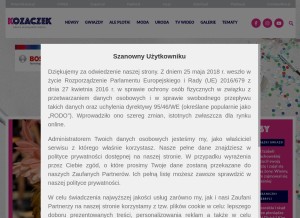 How kozaczek.pl looks like on a tablet such as an iPad.