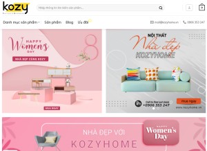 How kozyhome.vn looks like on a tablet such as an iPad.