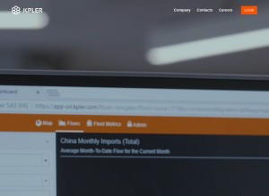 How kpler.com looks like on a tablet such as an iPad.