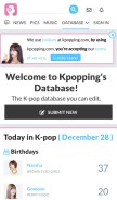How kpopping.com looks like on a mobile device such as an iPhone.