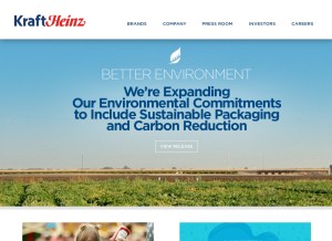 How kraftheinzcompany.com looks like on a tablet such as an iPad.