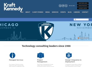 How kraftkennedy.com looks like on a tablet such as an iPad.