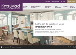 How kraftmaid.com looks like on a tablet such as an iPad.