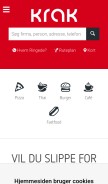 How krak.dk looks like on a mobile device such as an iPhone.