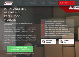 How kraustukai.lt looks like on a tablet such as an iPad.