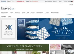 How kravet.com looks like on a tablet such as an iPad.