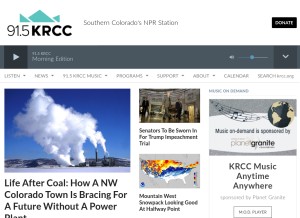 How krcc.org looks like on a tablet such as an iPad.