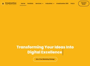 How kreativehive.ca looks like on a tablet such as an iPad.