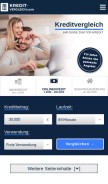 How kredit-vergleich.com looks like on a mobile device such as an iPhone.