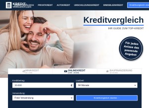 How kredit-vergleich.com looks like on a tablet such as an iPad.