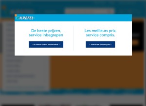 How krefel.be looks like on a tablet such as an iPad.