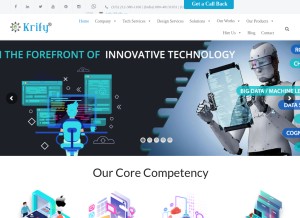 How krify.co looks like on a tablet such as an iPad.
