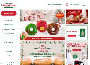How krispykreme.com looks like on a tablet such as an iPad.