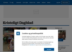 How kristeligt-dagblad.dk looks like on a tablet such as an iPad.