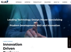 How kritikalsolutions.com looks like on a tablet such as an iPad.