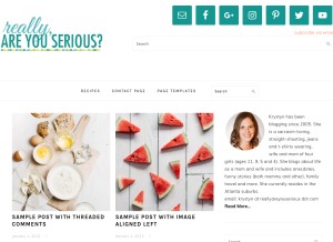 How krizzydesigns-test.com looks like on a tablet such as an iPad.