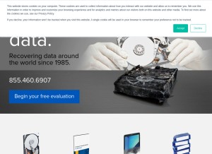 How krollontrack.com looks like on a tablet such as an iPad.