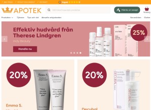 How kronansapotek.se looks like on a tablet such as an iPad.