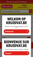 How kruidvat.be looks like on a mobile device such as an iPhone.