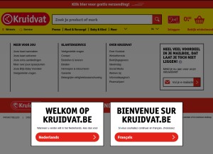 How kruidvat.be looks like on a tablet such as an iPad.