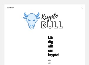 How kryptobull.se looks like on a tablet such as an iPad.