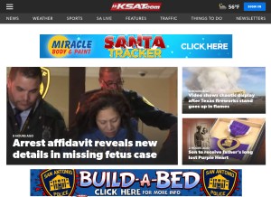 How ksat.com looks like on a tablet such as an iPad.