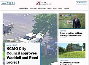 How kshb.com looks like on a tablet such as an iPad.