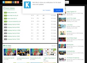 How kshow123.net looks like on a tablet such as an iPad.