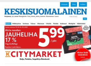 How ksml.fi looks like on a tablet such as an iPad.